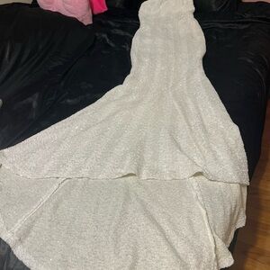 Fashion Nova Serenity Ivory Sequin Mermaid Maxi/Wedding Dress